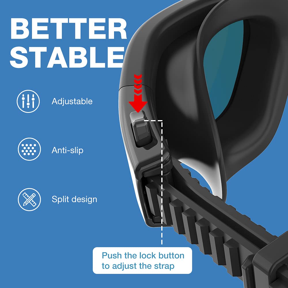 ZIONOR Swimming Goggles G1 Polarized Swim Goggles UV Protection Watertight Anti-Fog Adjustable Strap Comfort fit for Unisex Adult Men and Women-Mirrored Blue Lens