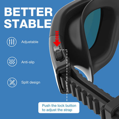 ZIONOR Swimming Goggles G1 Polarized Swim Goggles UV Protection Watertight Anti-Fog Adjustable Strap Comfort fit for Unisex Adult Men and Women-Mirrored Blue Lens