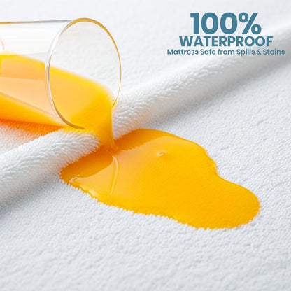 Waterproof Queen Size Mattress Protector fits Upto 17" deep Mattresses