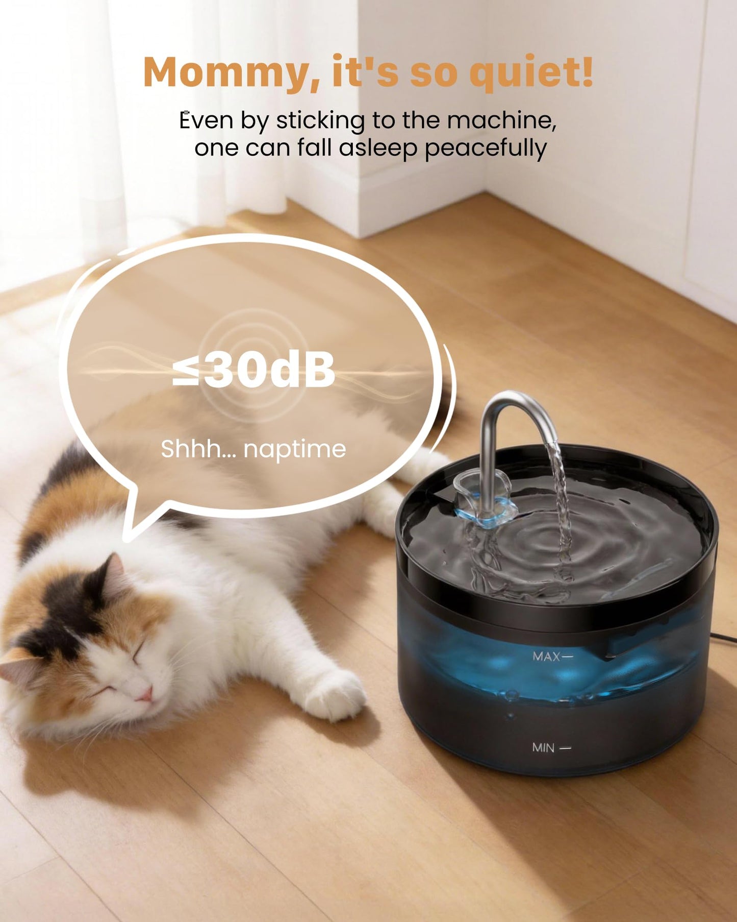 Cat Water Fountain Cat Fountain: GIOTOHUN 2L Water Fountains Indoor Cats - Super Silent Pet Waterer Fountains for Cats - Easy Cleaning - Black - Pets Feeding & Watering Supplies - for Small Animals