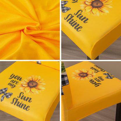 JQinHome Stretch Sunflower Dining Chair Slipcovers - Set of 6