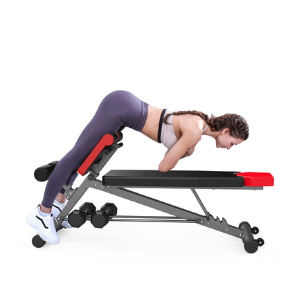 Finer Form Multi-Functional Bench for Full All-in-One Body Workout – Versatile Exercise Equipment for Hyper Back Extension, Abdominal Routines, Decline Bench, Flat Bench or Bench Press. Outstanding Fitness Equipment for Your Home Gym