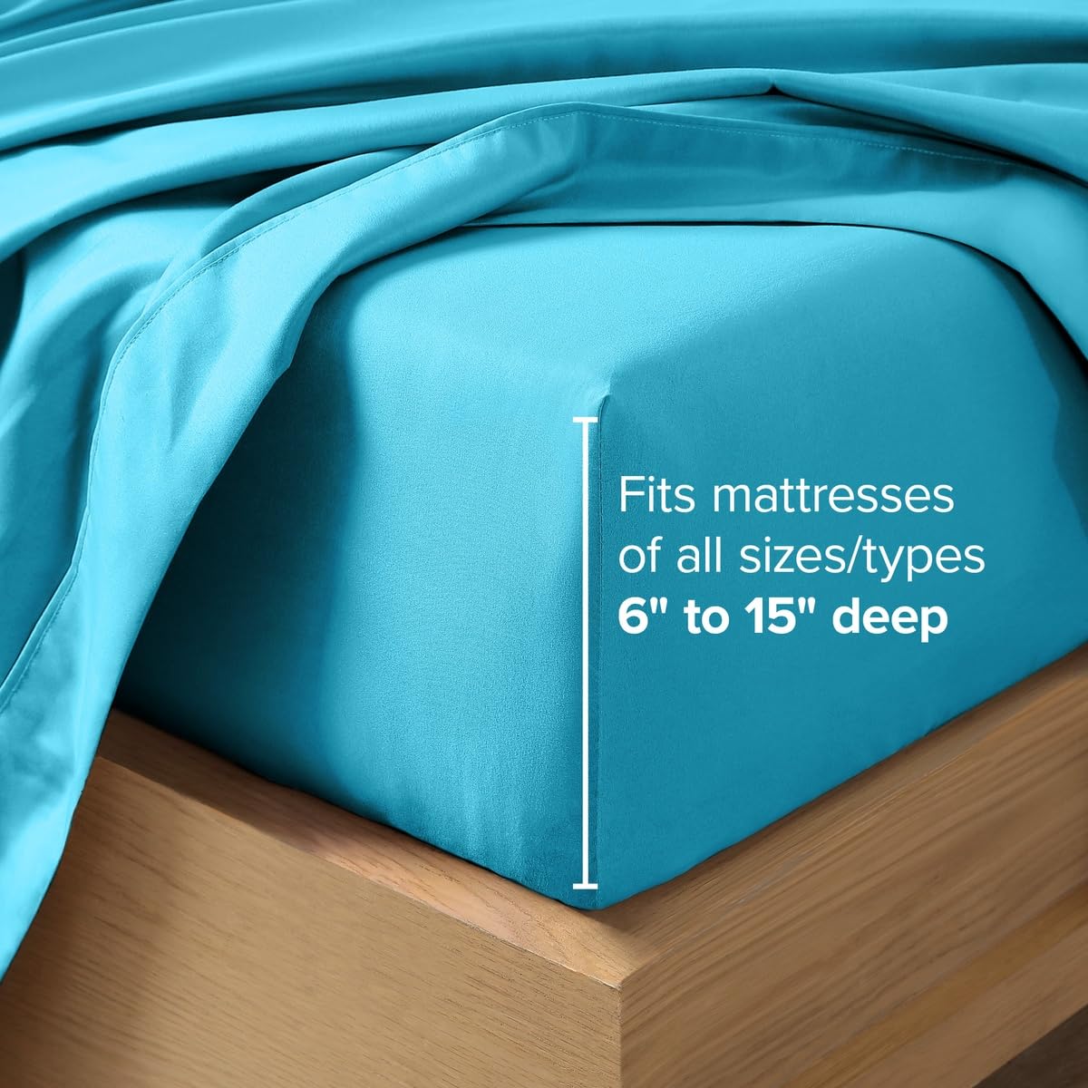 Bare Home Twin XL Sheet Set - 1800 Ultra-Soft (Twin XL, Aqua)