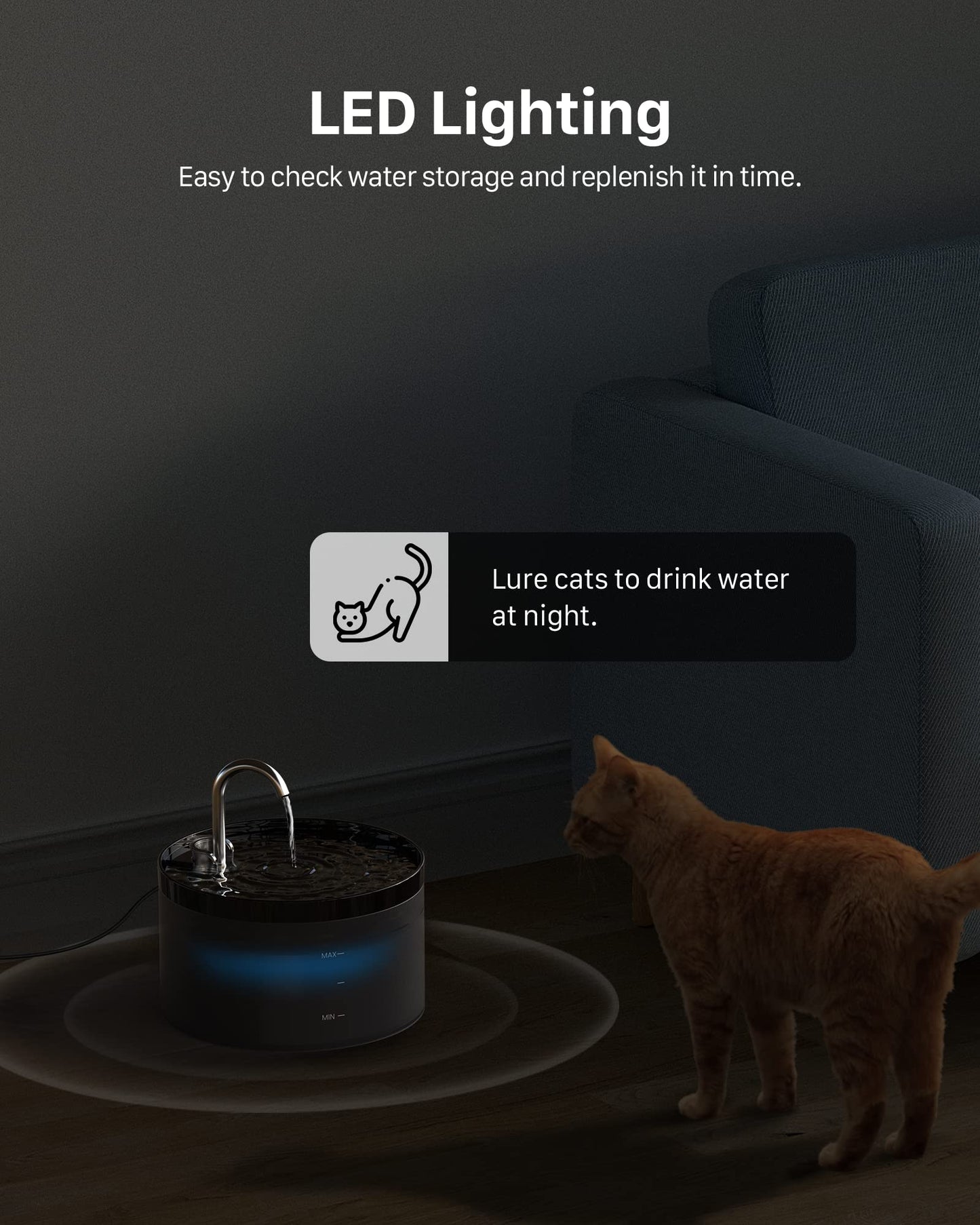 Cat Water Fountain Cat Fountain: GIOTOHUN 2L Water Fountains Indoor Cats - Super Silent Pet Waterer Fountains for Cats - Easy Cleaning - Black - Pets Feeding & Watering Supplies - for Small Animals