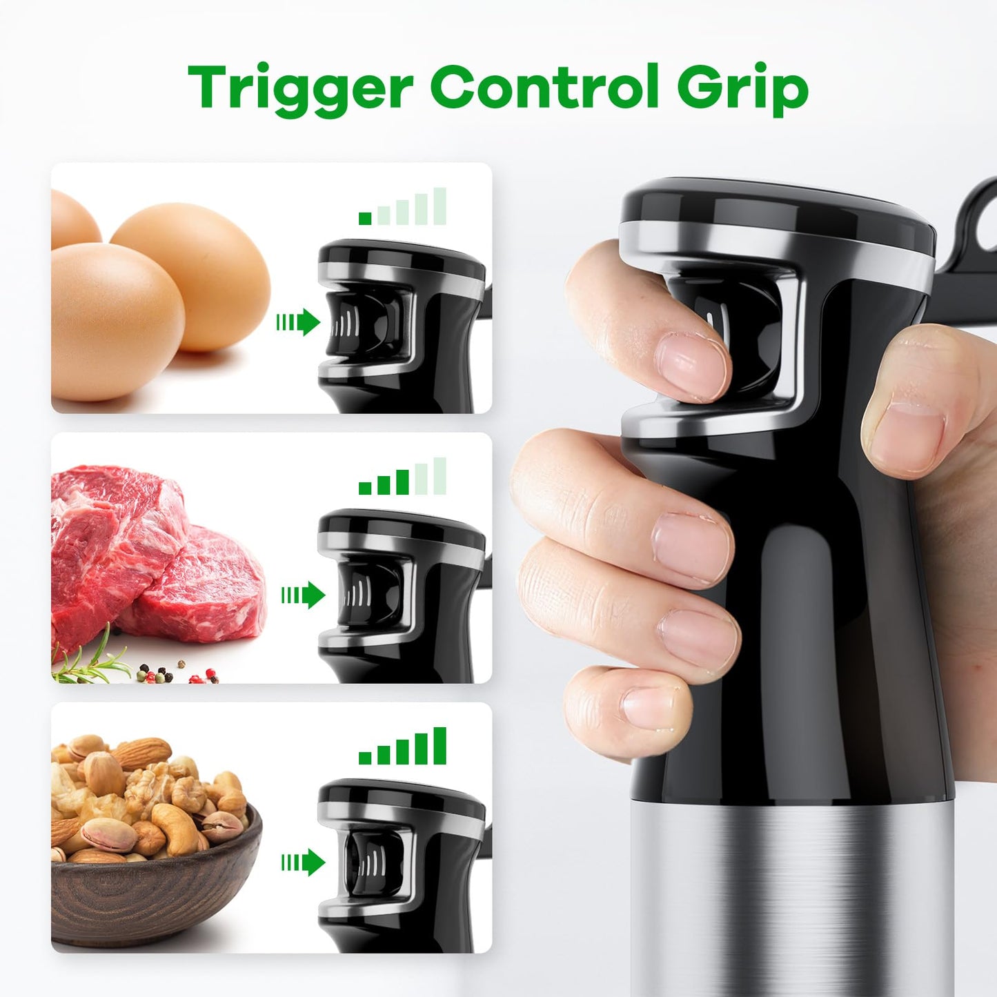 Turelar Immersion Blender Handheld Corded, 1100W 5 in 1 Hand Blender Set