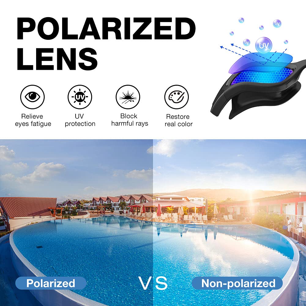 ZIONOR Swimming Goggles G1 Polarized Swim Goggles UV Protection Watertight Anti-Fog Adjustable Strap Comfort fit for Unisex Adult Men and Women-Mirrored Blue Lens