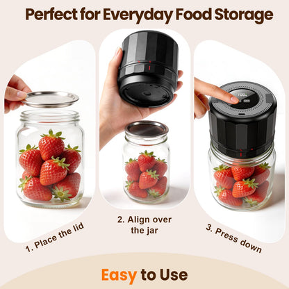 UNERVER Mason Jar Vacuum Sealer - Electric Vacuum Sealer for Jars with Mouth and Regular Mason Lids, Vacuum Sealing Machine Kit for Food, Jar Vacuum Sealer for Canning Jars