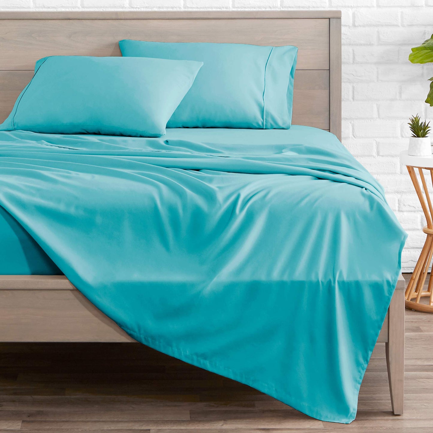 Bare Home Twin XL Sheet Set - 1800 Ultra-Soft (Twin XL, Aqua)