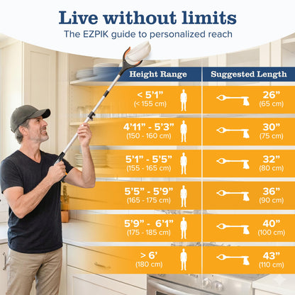 EZPIK PRO long reach tool reaching items on top shelves and cabinets