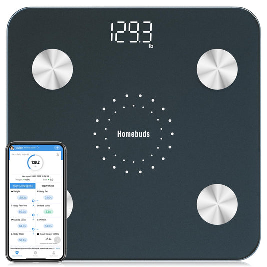 Homebuds Digital Bathroom Scale for Body Weight and Body Fat Blue front view