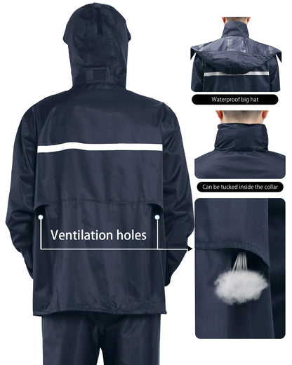 Back view of iCreek rain jacket showing ventilation holes and breathable mesh lining