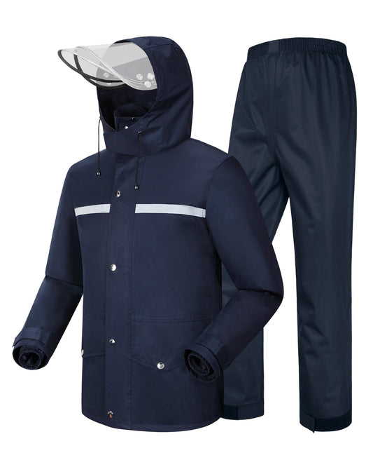 iCreek Waterproof Rain Suit Set in Navy Blue with Jacket and Pants