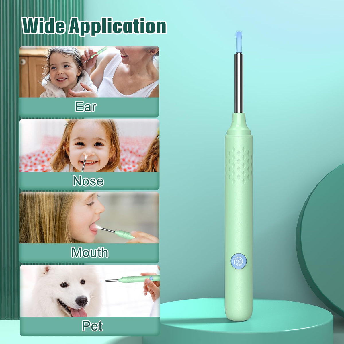 LMECHN wireless otoscope wide application for checking ear, nose, mouth, and pets