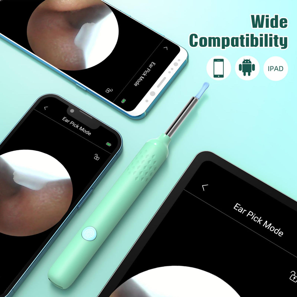 LMECHN wireless otoscope wide compatibility with iOS, Android, and tablet devices
