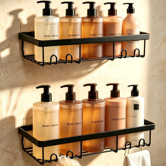 Moforoco Shower Caddy Shelf Organizer Rack Main View in Black