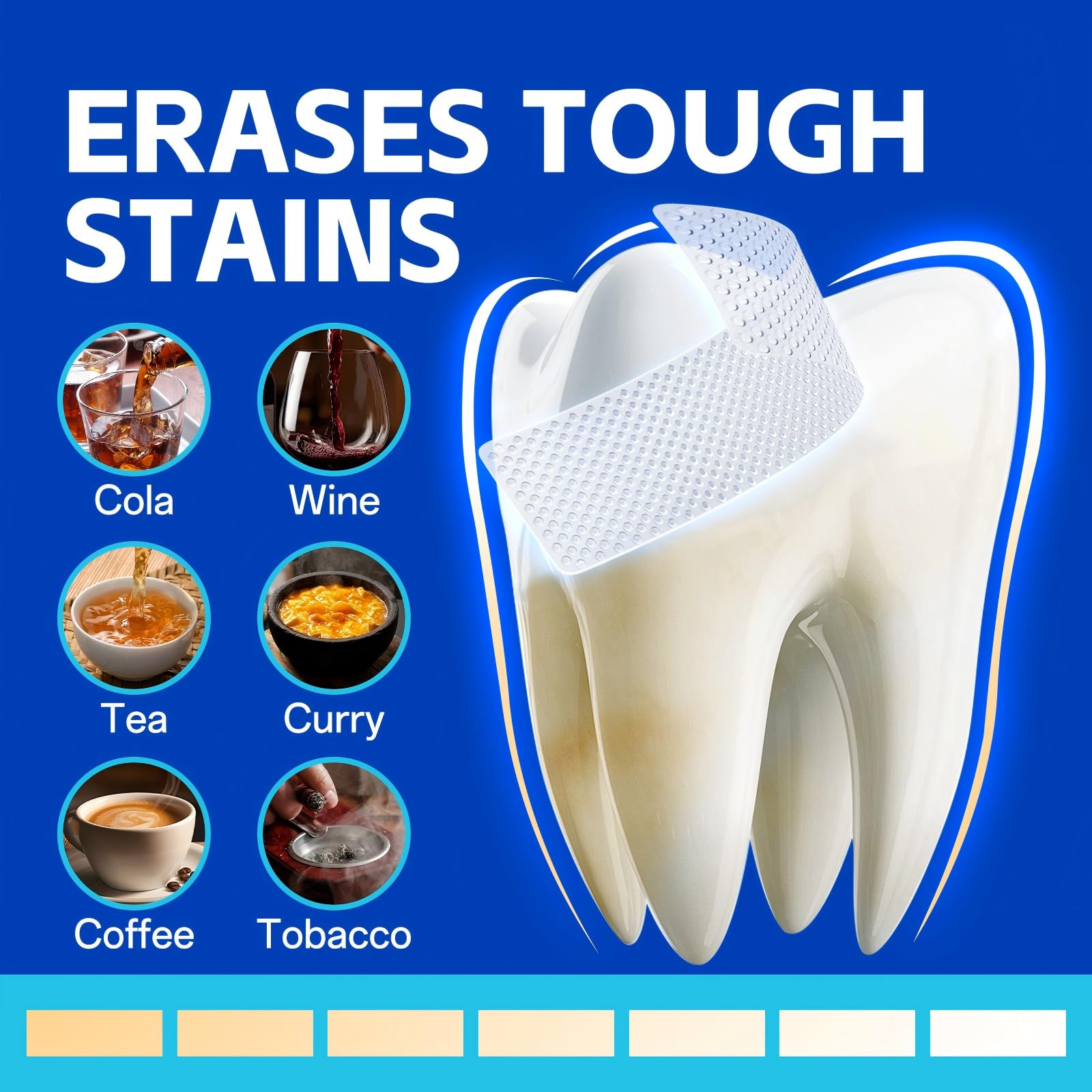 PERSMAX Teeth Whitening Strips Erasing Tough Stains from Coffee Wine Tea and Tobacco