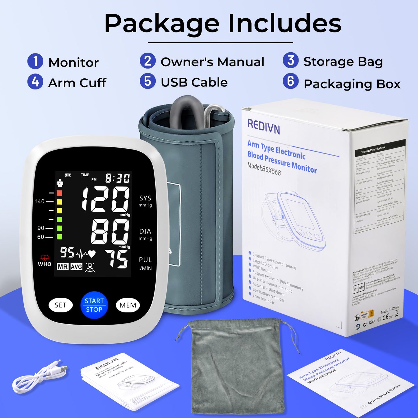 Lifestyle image showing a person measuring their blood pressure at home using the REDIVN upper arm monitor