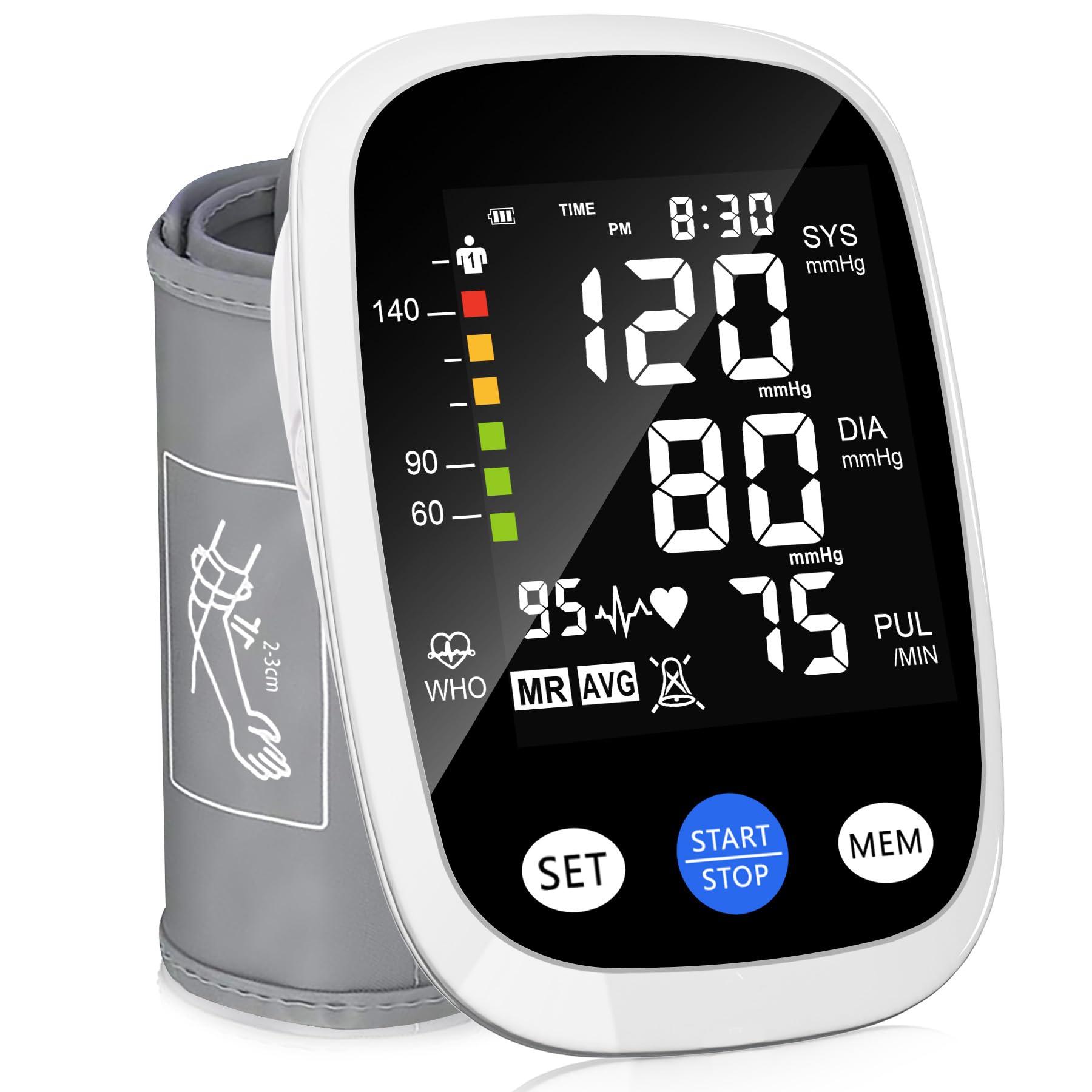 REDIVN Upper Arm Blood Pressure Monitor with Large Backlit Display