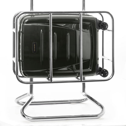 Samsonite Winfield 2 20-inch carry-on luggage fitting inside an airline overhead bin sizer cage