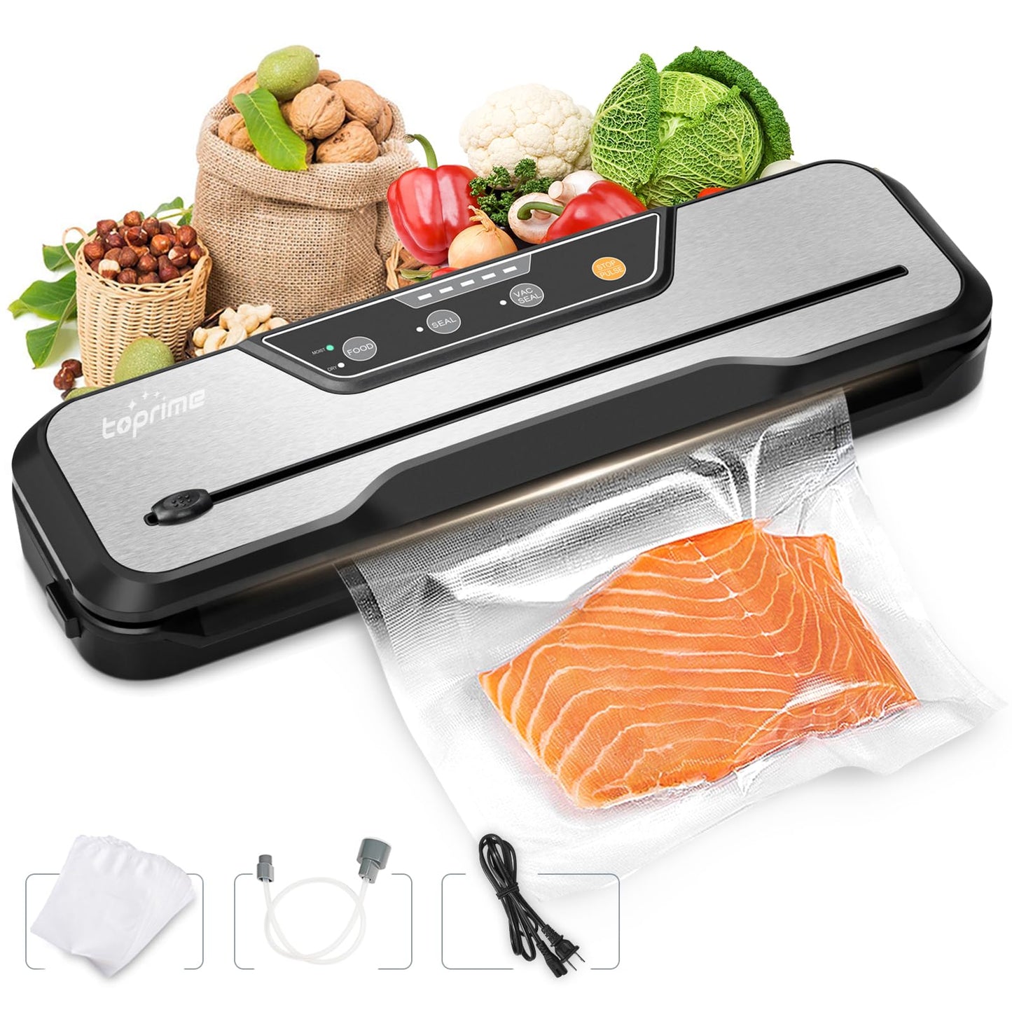 oprime 80kPa Vacuum Sealer Machine with Food and Accessories