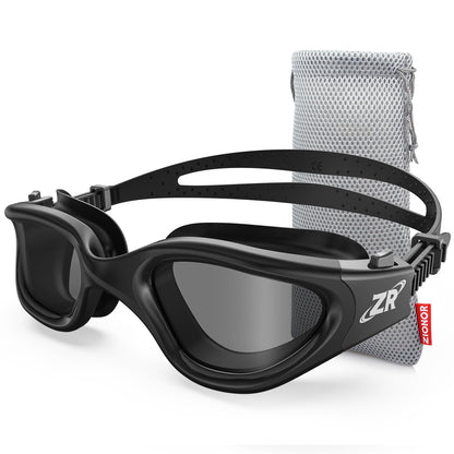 ZIONOR G1 Polarized Swim Goggles Black Frame Smoke Lens
