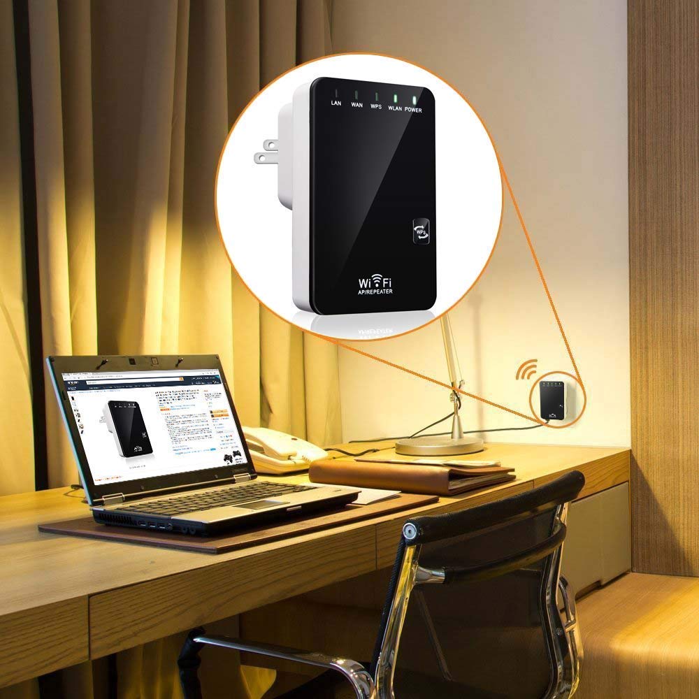 WiFi Extender Blast, Wireless Internet Booster for Home 300Mbps Long Range WiFi Repeater WLAN Signal Amplifier, 2.4GHz Network Mini WiFi Router for Phone/Computer/Smart TV and More