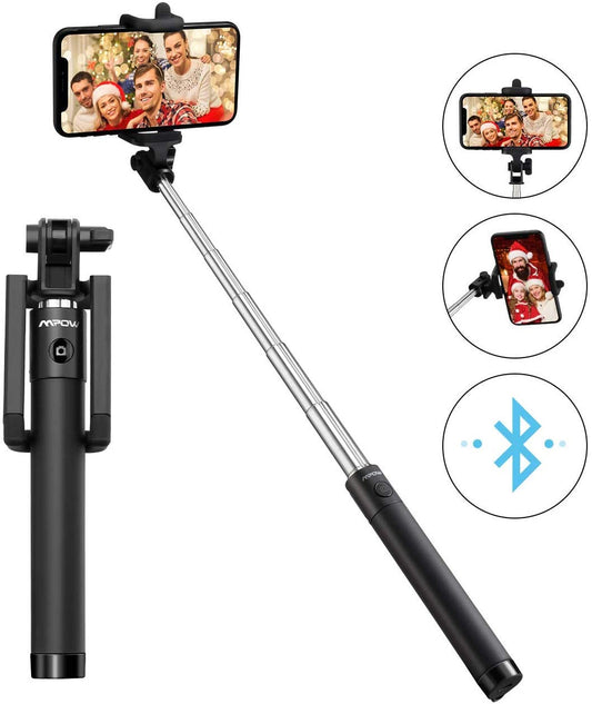 Selfie Stick, Lightweight Extendable 31.9 Inch Bluetooth Selfie Stick Monopod with Wireless Remote
