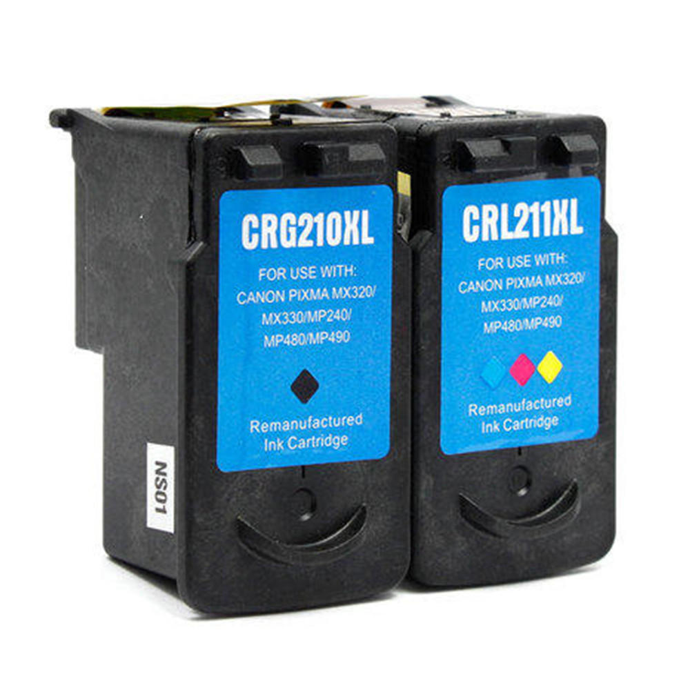 Canon PG210XL CL211XL Remanufactured Black and Color Ink Cartridge Combo