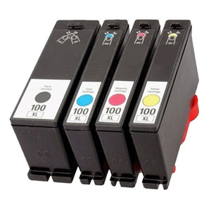 Lexmark 100XL Compatible Ink Cartridge Combo High Yield BK/C/M/Y