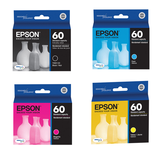 Epson 60 Original Black and Color Ink Cartridge Combo BK/C/M/Y
