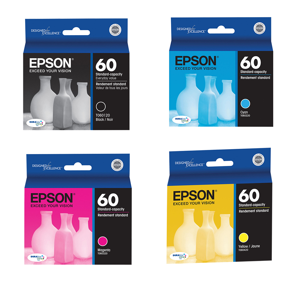 Epson 60 Original Black and Color Ink Cartridge Combo BK/C/M/Y