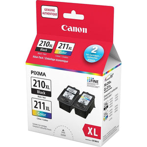 Canon PG210XL CL211XL Original Black and Color Ink Cartridge Combo