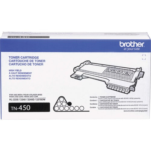 Brother TN-450 Original Black Toner Cartridge, High Yield